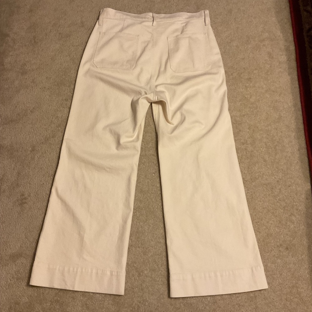 J. Crew Sailor Wide Leg Denim Pants Trouser with Gold Buttons Women’s 35 x 32 - Picture 7 of 13